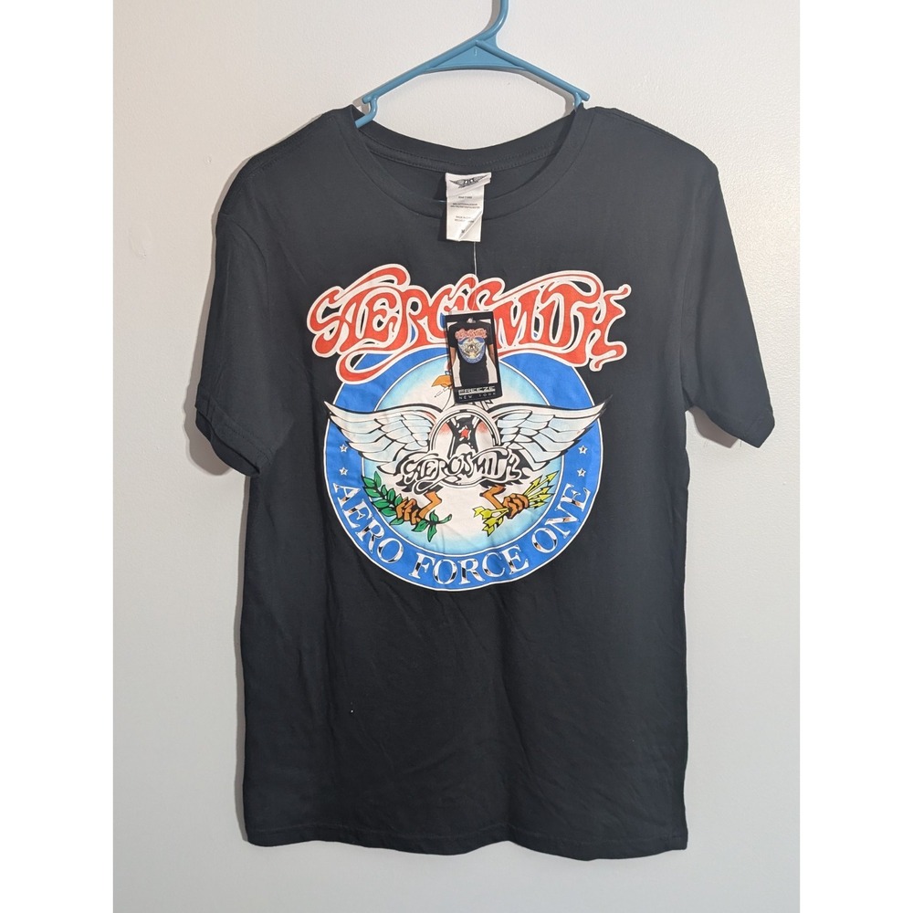 Medium. Aerosmith Band‎ Black Tee Shirt Aero Force One